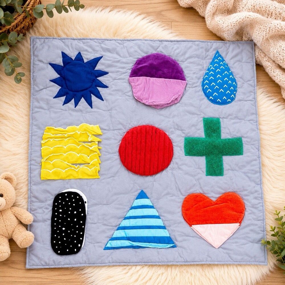 The Land Of Nod Baby Activity Quilt 34” X 37” Interactive Design And Texture